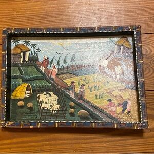 Primitive Painting Signed Artwork Landscape